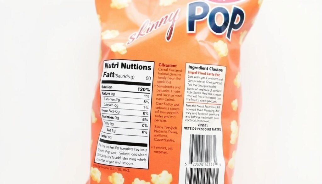Skinny Pop Nutrition Label sample